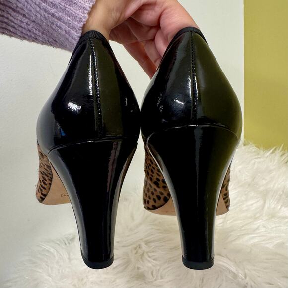 Y2K Coach Poppy Calf Hair Animal Cheetah Cap Toe Bow Detail Heel Pumps Sz 10B - Picture 7 of 11